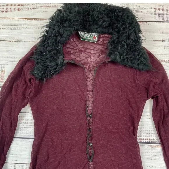 MAJOR ISO - lip service fur mesh spiderweb cardigan - Picture 4 of 4